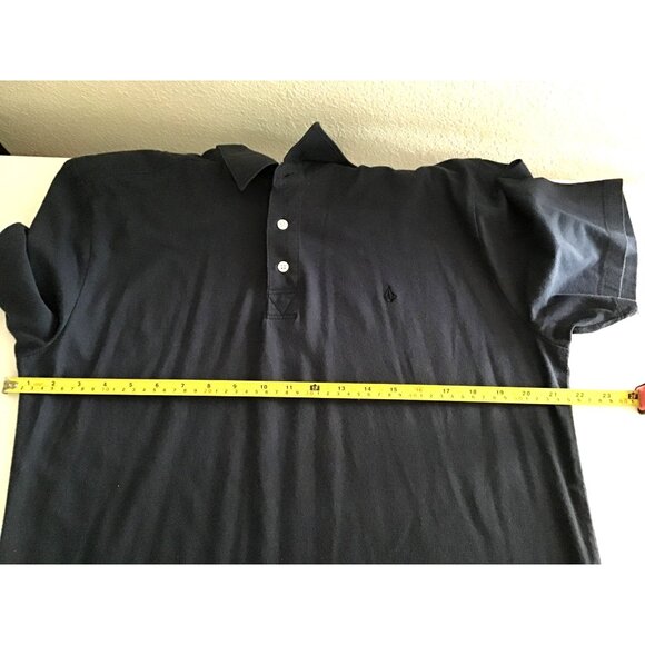 Volcom Mens Polo Shirt Large Cotton Navy Blue - Picture 5 of 7